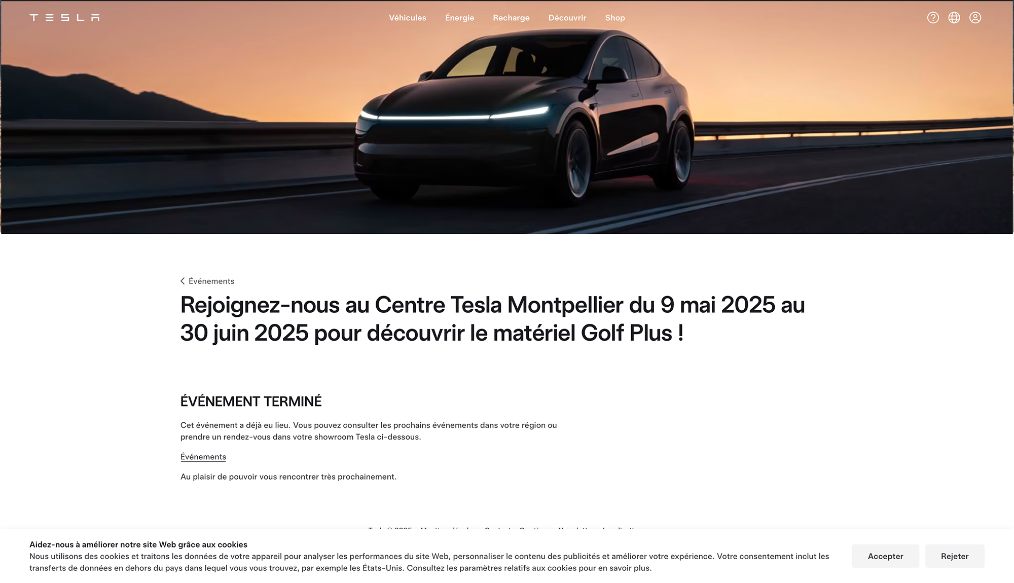 Rejoignez-nous au Centre Tesla Montpellier du 9 mai 2025 au 30 juin 2025 pour découvrir le matériel Golf Plus !